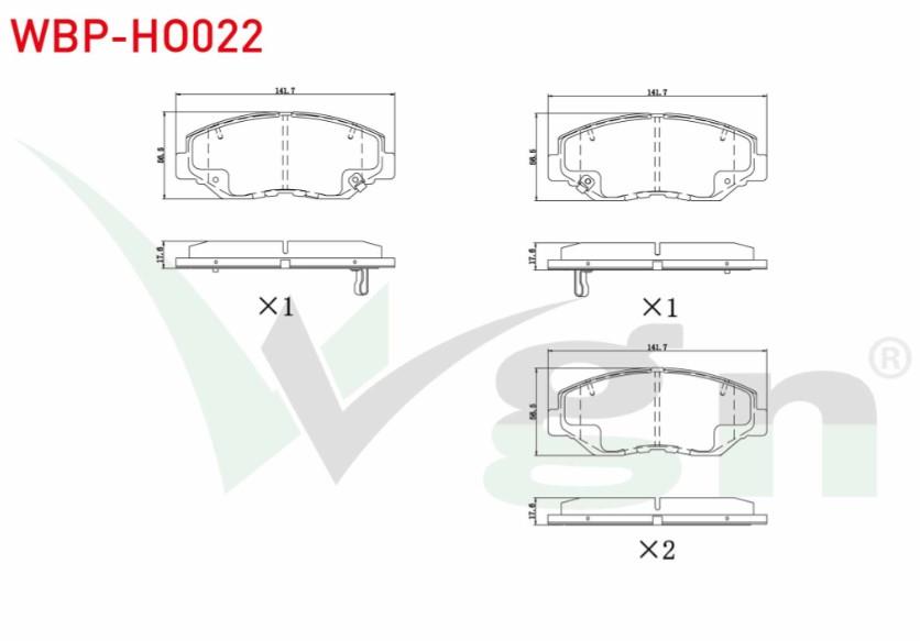 FREN BALATA ON IKAZLI TEL DELIKLI HONDA CIVIC X (FC) 1.6i 2016- / CR-V II 2.0i 2002-2006