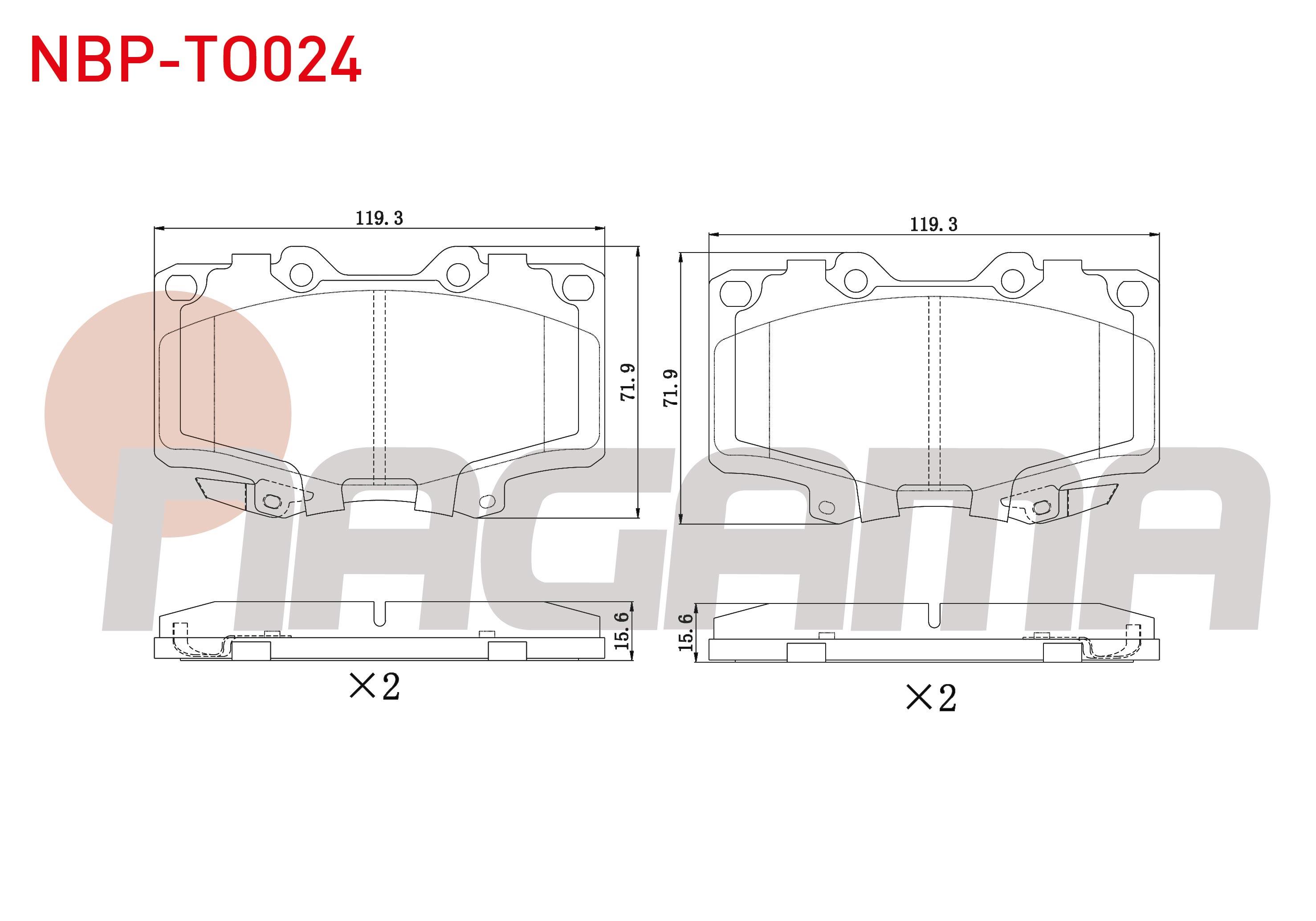 FREN BALATA ON IKAZLI TOYOTA HI-LUX PICK UP 2.5 D 1983-2005 / 2.5 D-4D 1983-2005 / LAND CRUISER (_J7_) 2.4i 1984-1996 / LAND CRUISER 90 (_J9_) 3.0 TD 1996-2002/ 3.0 D 1996-2002/ 3.0 D-4D 1996-2002