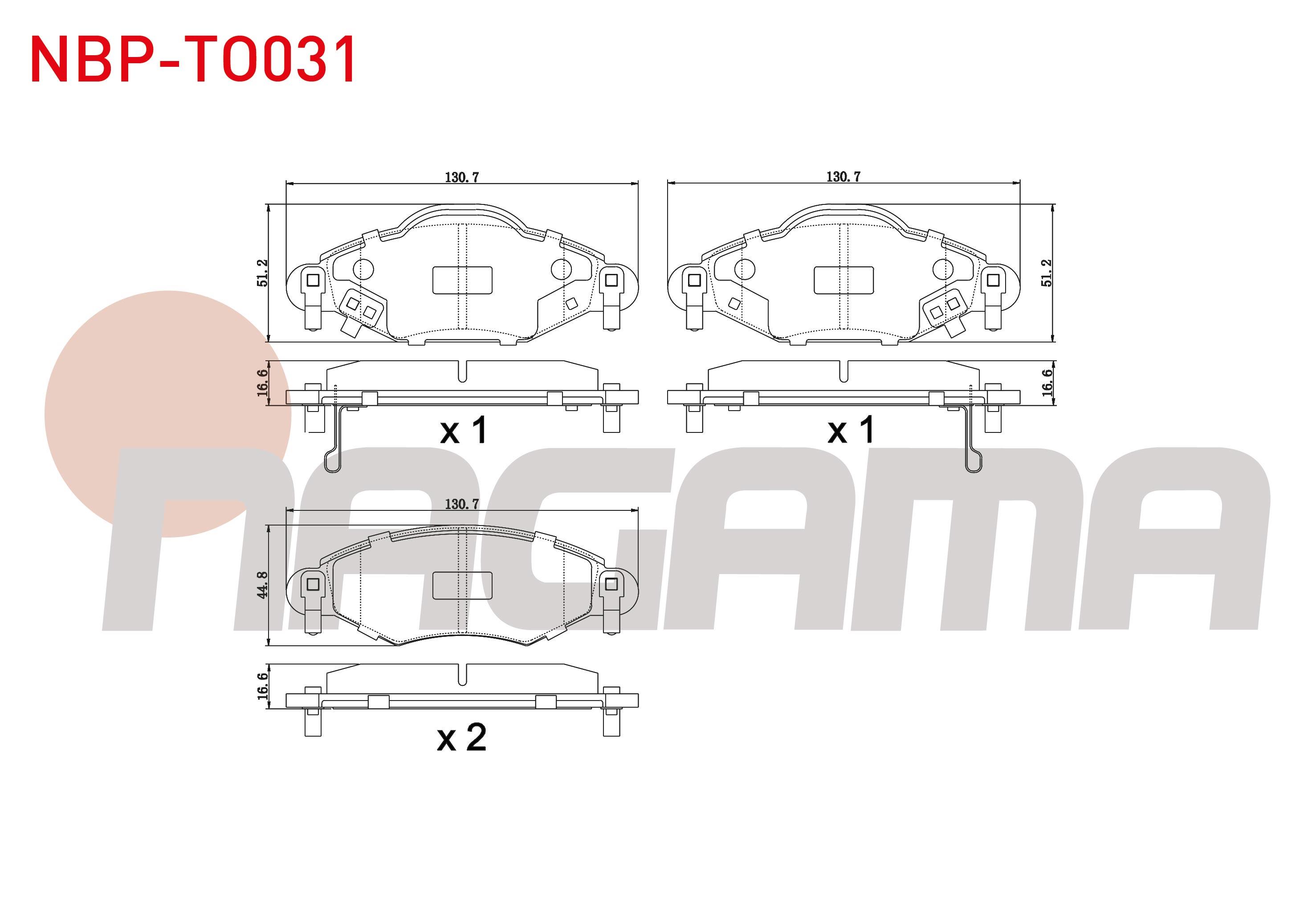 FREN BALATA ON IKAZLI TOYOTA YARIS 1.5 VVT-I 1999-2005/ YARIS 1.4 D-4D 1999-2005/YARIS VERSO 1.3 VVT-I 1999-2005/YARIS VERSO 1.4 D-4D 1999-2005/YARIS VERSO 1.5 VVT-I 1999-2005