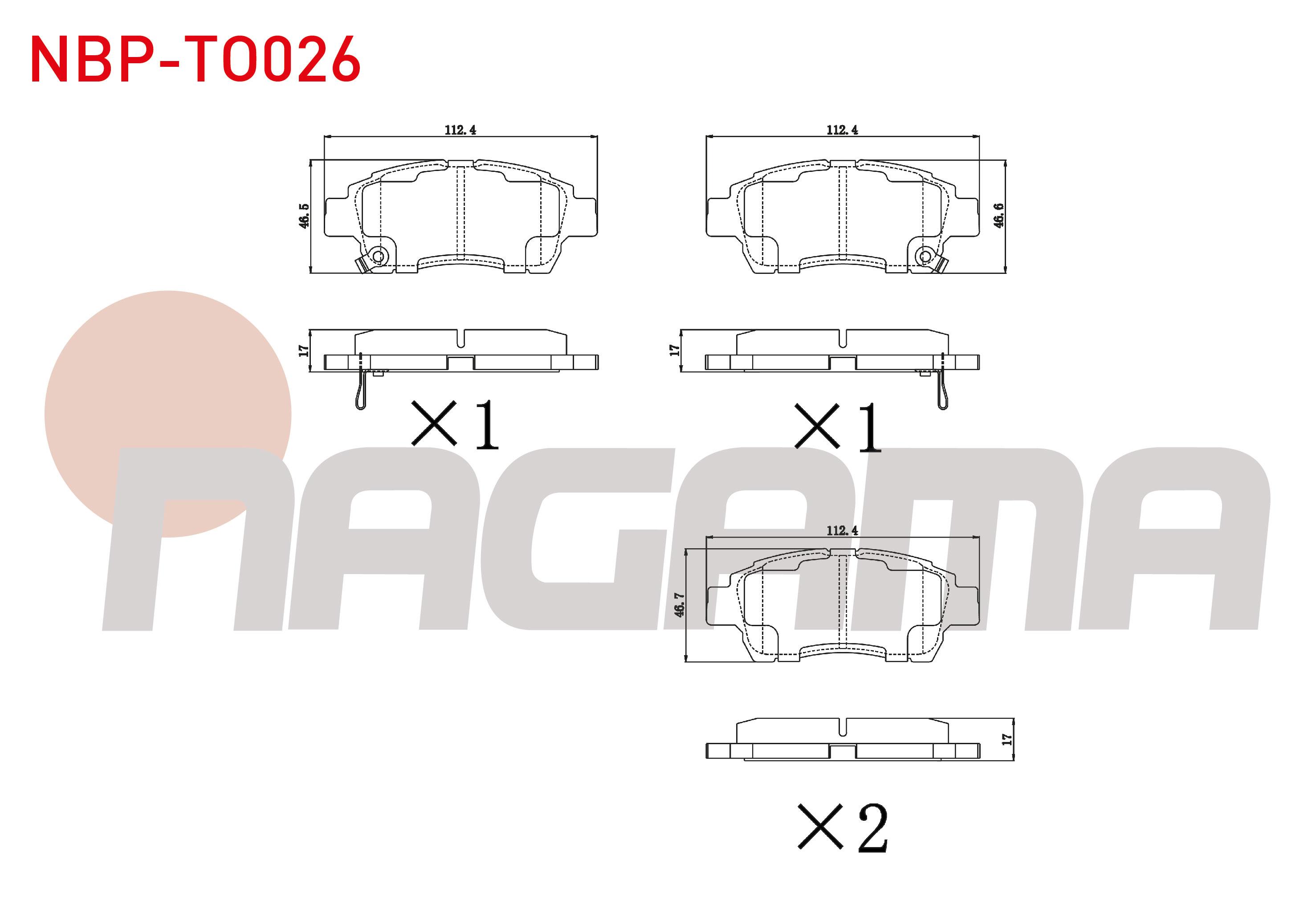FREN BALATA ON IKAZLI TOYOTA YARIS (_CP10) 1.0i 1999-2005 / YARIS (_CP10) 1.3i 1999-2005