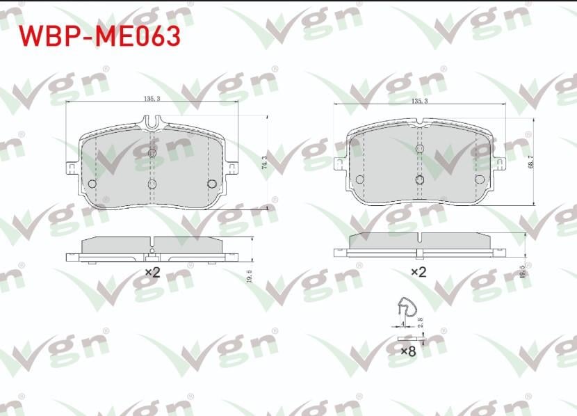FREN BALATA ON MERCEDES A 180 d - 200 (W177) 2018- / CLA 180 d - 200 (C118) 2019-