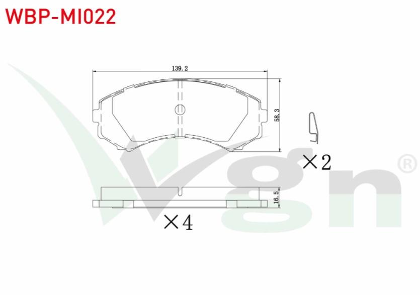 FREN BALATA ON MITSUBISHI  (V7W,V6W) 3.2 DI-D 2000-2007 / PAJERO III 2.5 TDI 2000-2007 / PAJERO III 3.5 GDI 2000-2007 / MAZDA E 2200 (SR2) 2.2 D 1984-2004