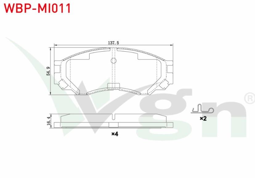 FREN BALATA ON MITSUBISHI L 200 (K7T,K6T) 2.5 TD 1996-2007 / L 200 (K7T,K6T) 2.0 1996-2007 / L 200 (K7T,K6T) 2.5 D 1996-2007