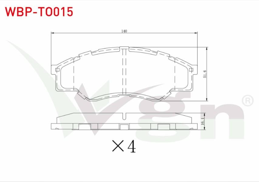 FREN BALATA ON TOYOTA HI-LUX PICK UP 2.5 D 2005-2011 / HI-LUX PICK UP 2.5 D-4D 2005-2011 / HI-LUX PICK UP 3.0 D-4D 2005-2011
