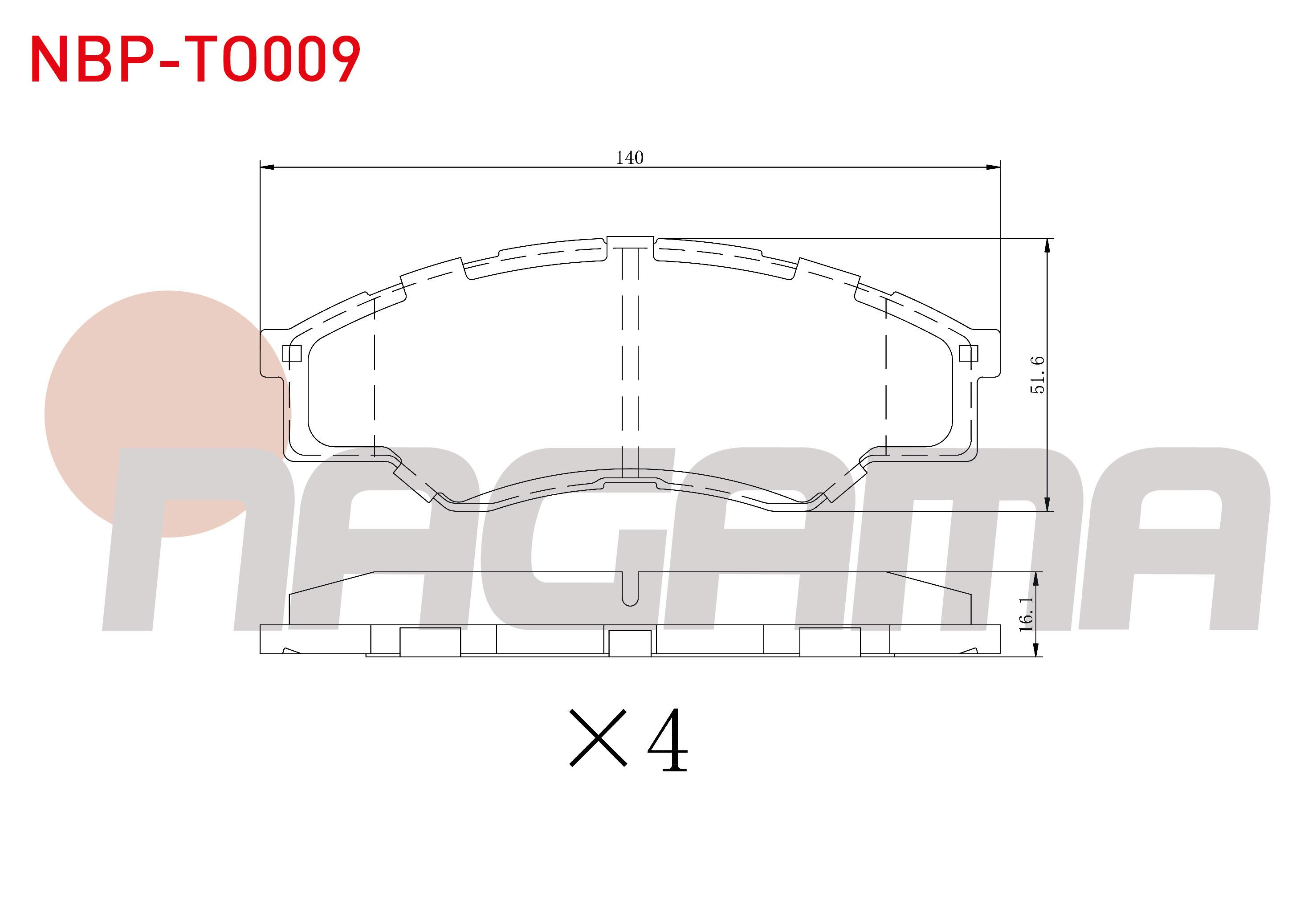FREN BALATA ON TOYOTA HI-LUX PICK UP 2.5 D 2005-2011 / HI-LUX PICK UP 2.5 D-4D 2005-2011 / HI-LUX PICK UP 3.0 D-4D 2005-2011