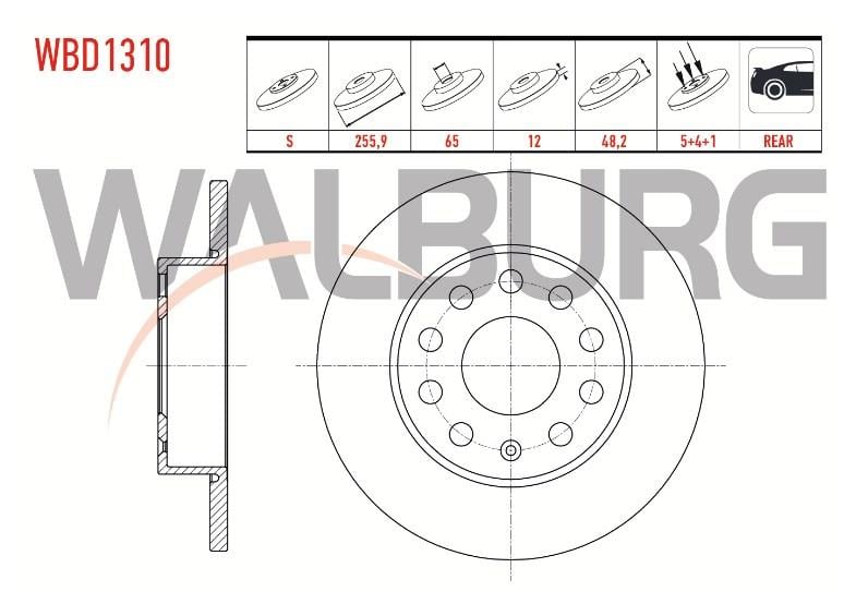 FREN DISK AYNASI ARKA-DÜZ BMY-BLF-BXE-BKD-BJB CADDY 3-JETTA 3 1.4TSI-1.6FSI-1.9TDI-2.0T 1K0615601L  1K0615601AJ