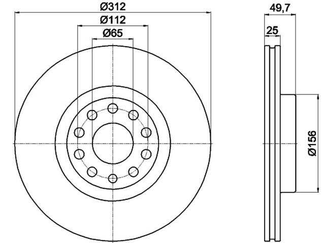 FREN DİSK AYNASI ÖN-HAVALI CAVA-CBAB-BLF-BLR-BKP-CAX PASSAT 6-TİGUAN 1.4TSİ-1.6FSİ-2.0FSİ-2.0T