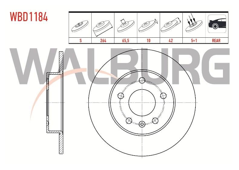 FREN DISKI ARKA DUZ OPEL ASTRA G (F69) 1.8 16v 5 BIJON 264X10X65,5X42 1998-2005 9117772
