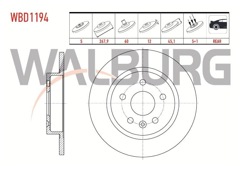 FREN DISKI ARKA DUZ OPEL ASTRA J 1.3 CDTI 5 BIJON 267,9X12X60X45,1 2009-2016 13502134 569074