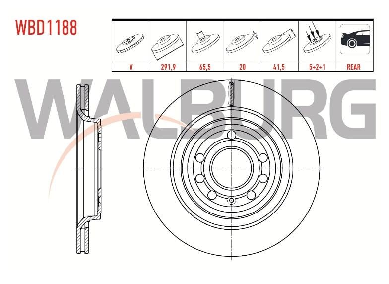 FREN DISKI ARKA HAVALI OPEL VECTRA C 1.6 16v 5 BIJON 291,9X20X65,5X41,5 2002-2008 569114 12762291 9191336 93171778