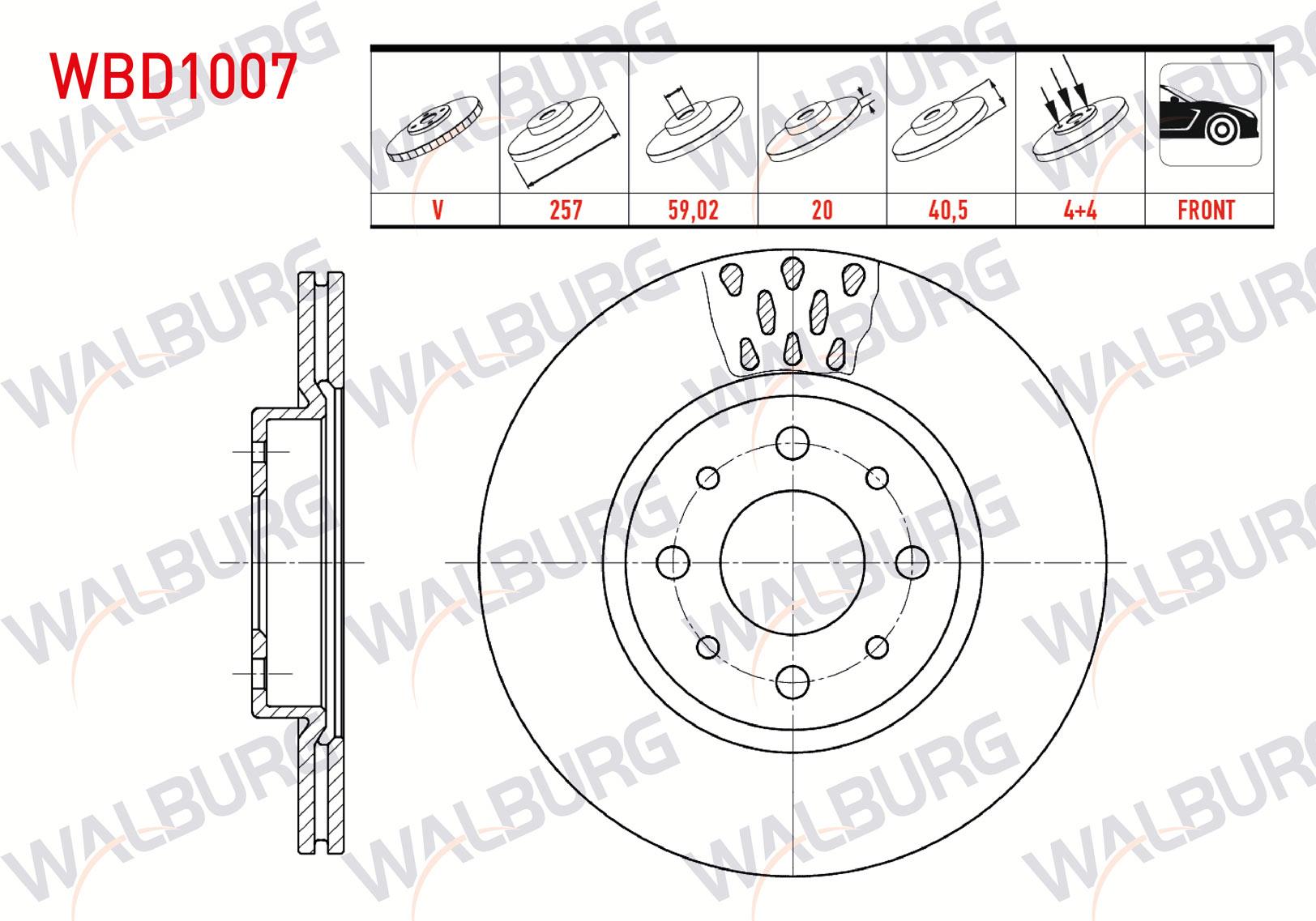 FREN DISKI ON HAVALI 4 BJN 257X20X59,02X40,5 FIAT ALBEA 1.3 MJT-1.6 2003-2007/LINEA 1.3 MJT-1.6 MJT 2007-/DOBLO 1.6 2001-2010/PUNTO 1.3 MJT 2012-