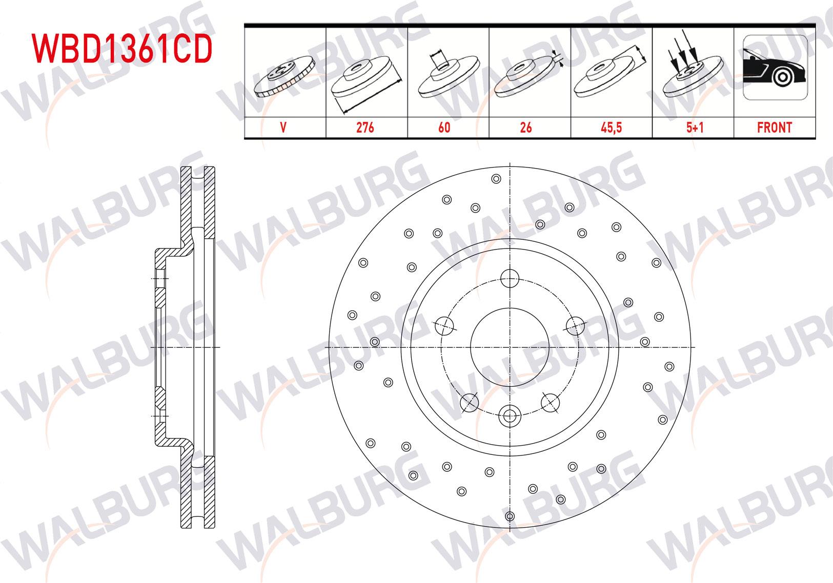 FREN DISKI ON HAVALI KAPLAMALI PERFORMANS DELIKLI 5 BJN 15 JANT 276X26X60X45,50 OPEL ASTRA K 1.4i TURBO 2015-