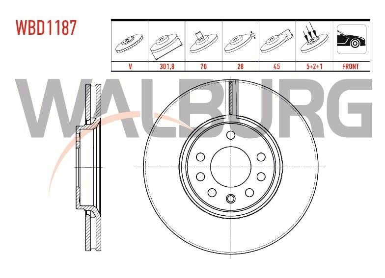 FREN DISKI ON HAVALI OPEL VECTRA C 1.8 16v 5 BIJON 301,8X28X70X45 2002-2008 93171500