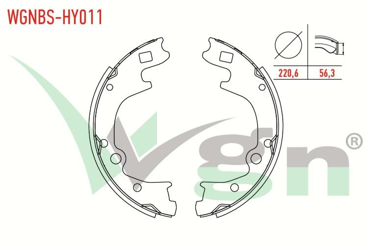 FREN PABUC BALATA ARKA +1mm DAHA KALIN HYUNDAI H100 2.5 D KAMYONET YAPISTIRMA 220,6X56,3 mm 2004-