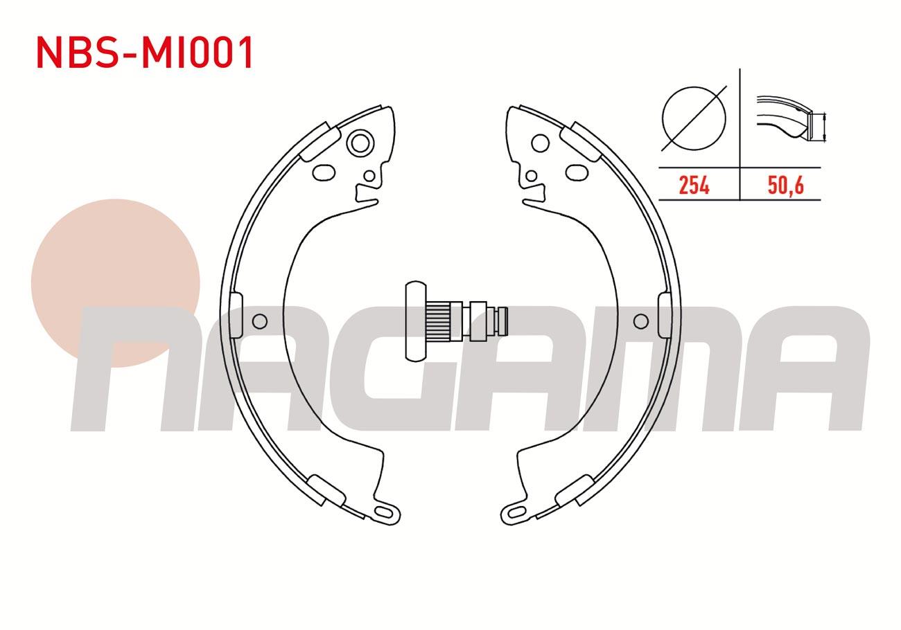 FREN PABUC BALATA ARKA 254X50,6mm MITSUBISHI L 200 2.0 - 2.0 D - 2.5 D - 2.5 TD 1996-2007 / L300 2.5 D 1996-2006
