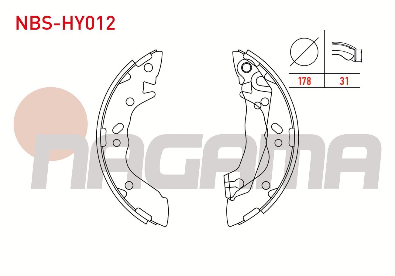 FREN PABUC BALATA ARKA LEVYELI 180X31mm HYUNDAI ACCENT I 1.5i 1994-2000/ ELANTRA 1.6i 2001-2007