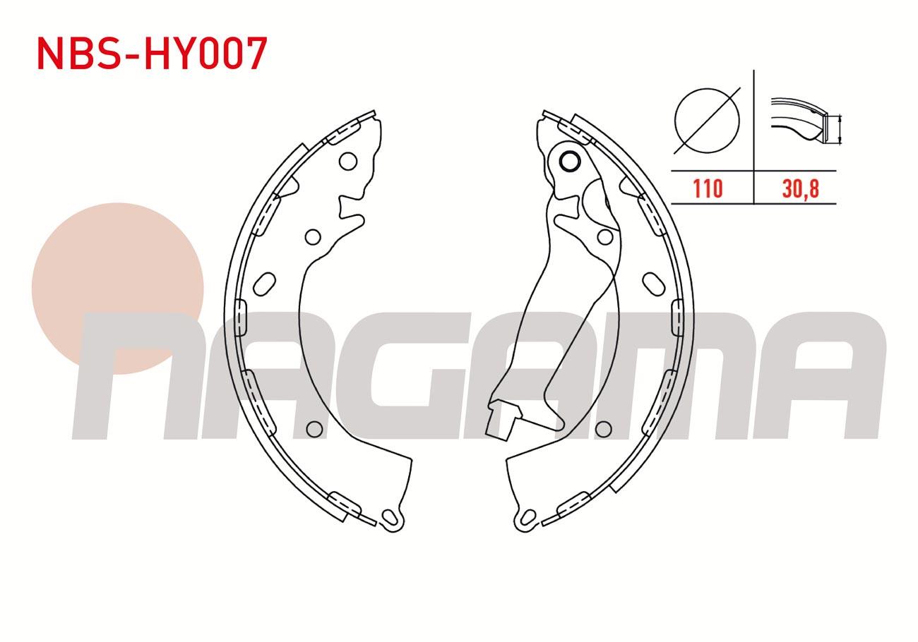 FREN PABUC BALATA ARKA LEVYELI 220X30,8mm HYUNDAI GETZ 1.1i - 1.4i - 1.5 CRDI ABSLI 2002-2008/ I20 1.2 2008-2015