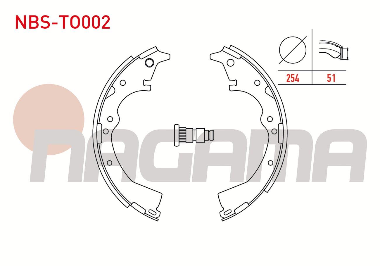 FREN PABUC BALATA ARKA LEVYELI 254X51 mm TOYOTA HI-LUX PICK UP 2.5 D-4D 4X2 2005-2011 / TOYOTA HILUX (_N_) 2.5 D 1983-2005