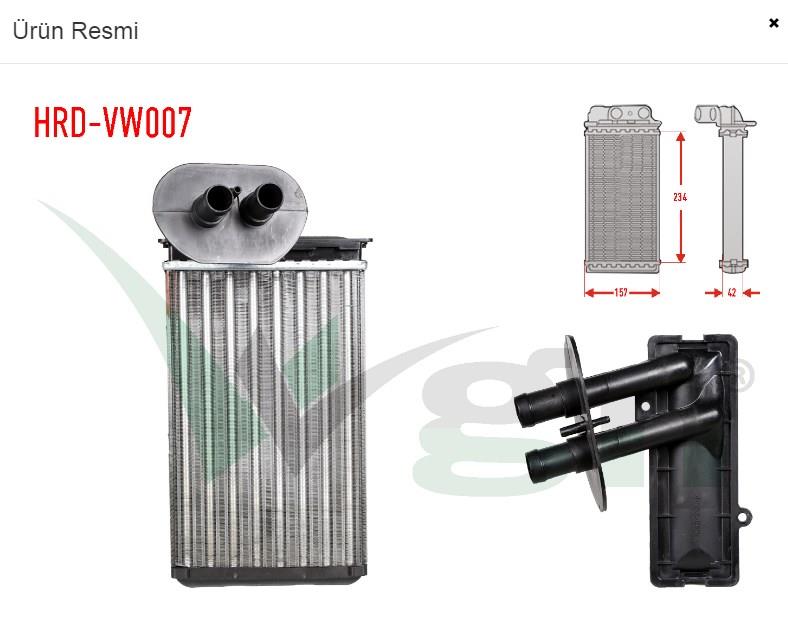 KALORİFER RADYATÖRÜ MEKANİK VW T4  (70XB,70XC,7DB,7DW) AJA-ACV  2.4D-2.5TDI 1990-2003