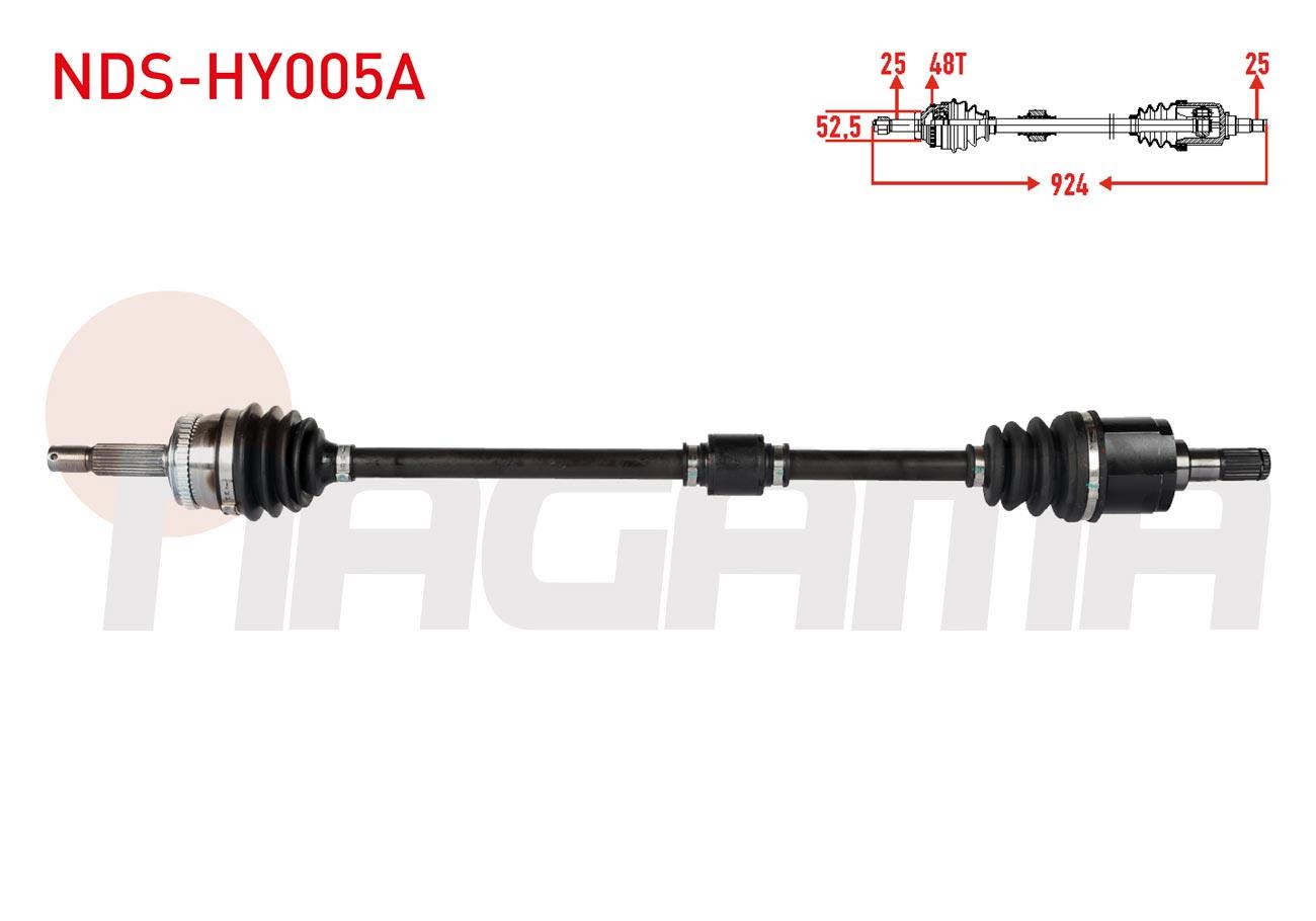 KOMPLE AKS SAG ON ABSLI 48 DIS UZUNLUK 924mm HYUNDAI ACCENT ERA 1.4i 16v - 1.6 CVVT 2006-2012