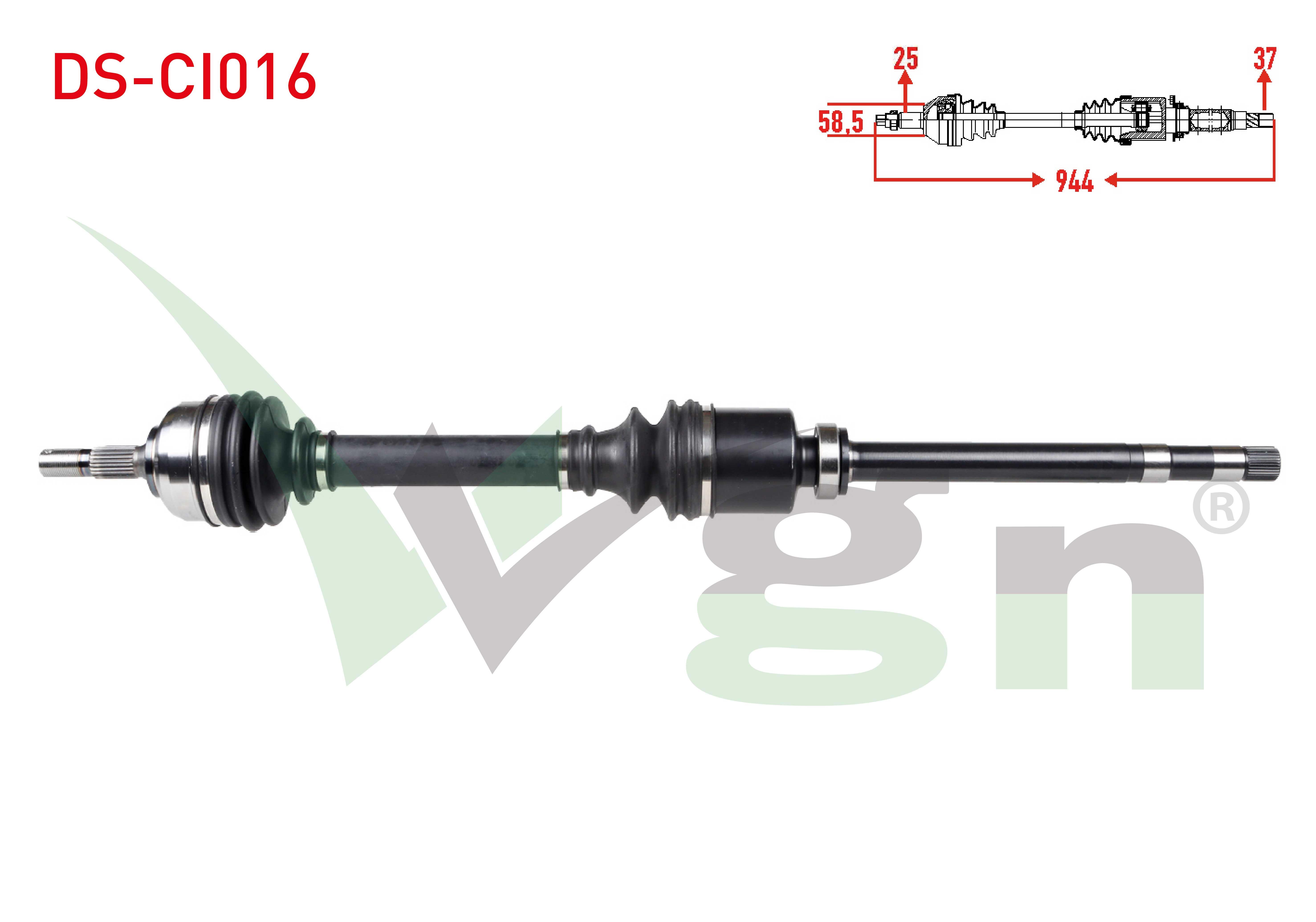 KOMPLE AKS SAG ON CITROEN C5 I (DC) 2.0 HDI M-T UZUNLUK 944mm 2001-2004