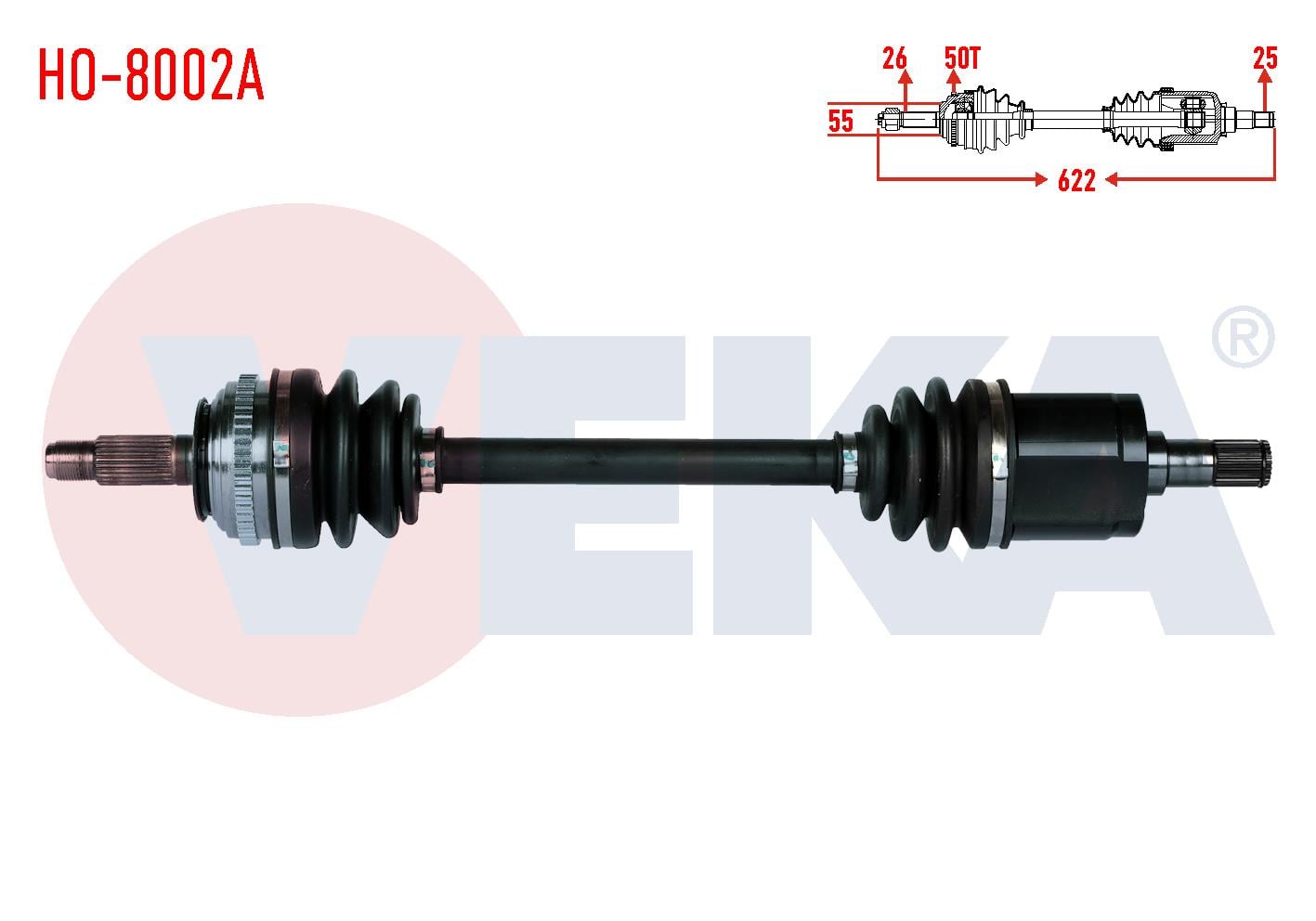KOMPLE AKS SAG ON HONDA CIVIC V 1.5i ABSLI 50 DIS UZUNLUK 622mm 1992-1995