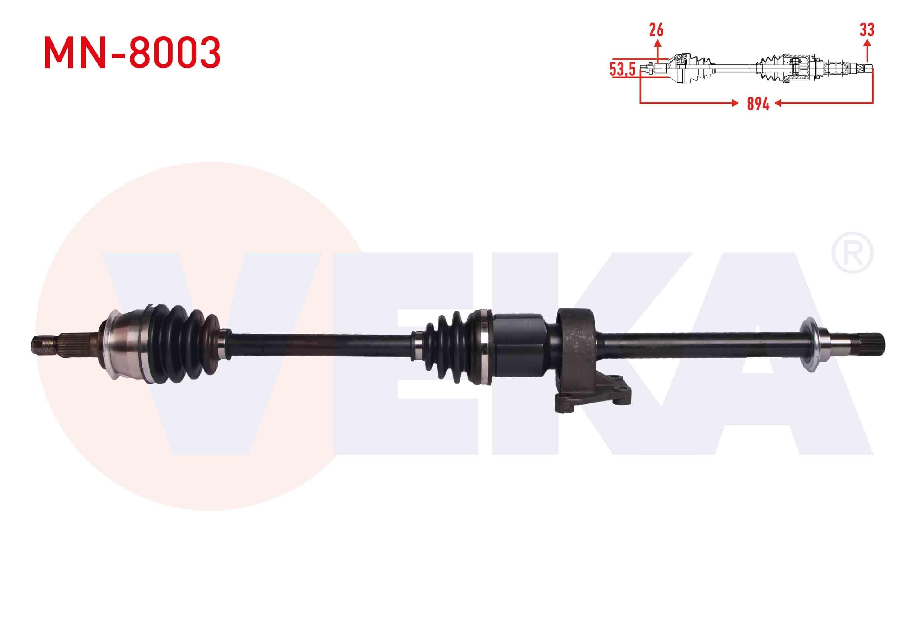 KOMPLE AKS SAG ON MINI COOPER (R50,R53) 1.6 A-T UZUNLUK 894 mm 2001-2006