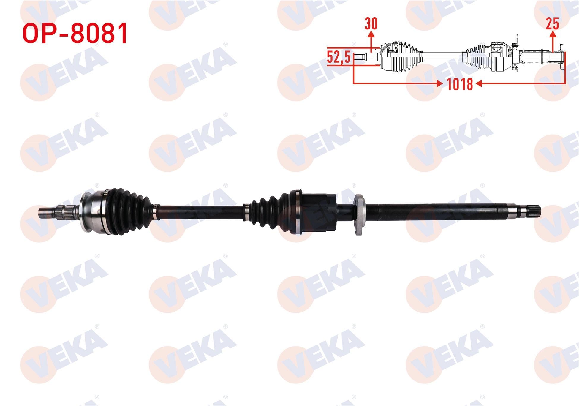 KOMPLE AKS SAG ON UZUNLUK 1018mm OPEL ASTRA J GTC 1.4 - 1.6 M-T 2011-