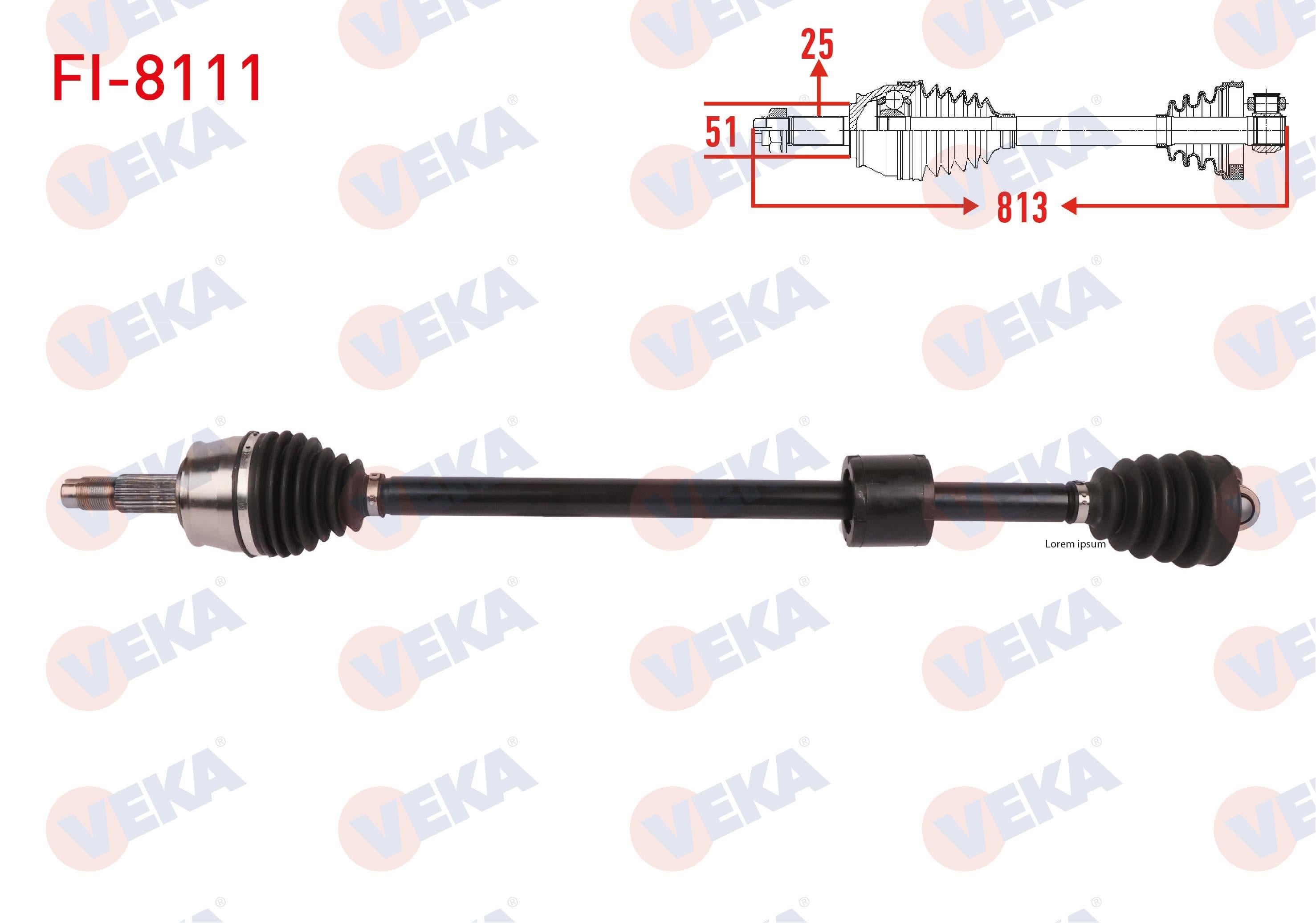 KOMPLE AKS SAG ON UZUNLUK 813mm FIAT 500L 1.4 M-T 2012-