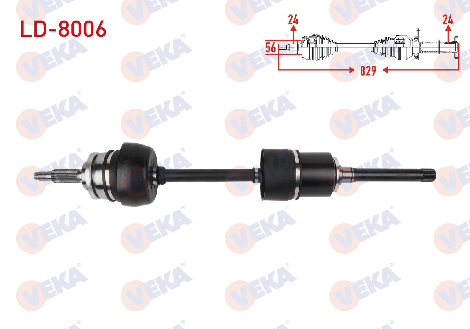 KOMPLE AKS SAG ON UZUNLUK 829mm LADA NIVA (YENI MODEL) 1.7 M-T 2000-2015