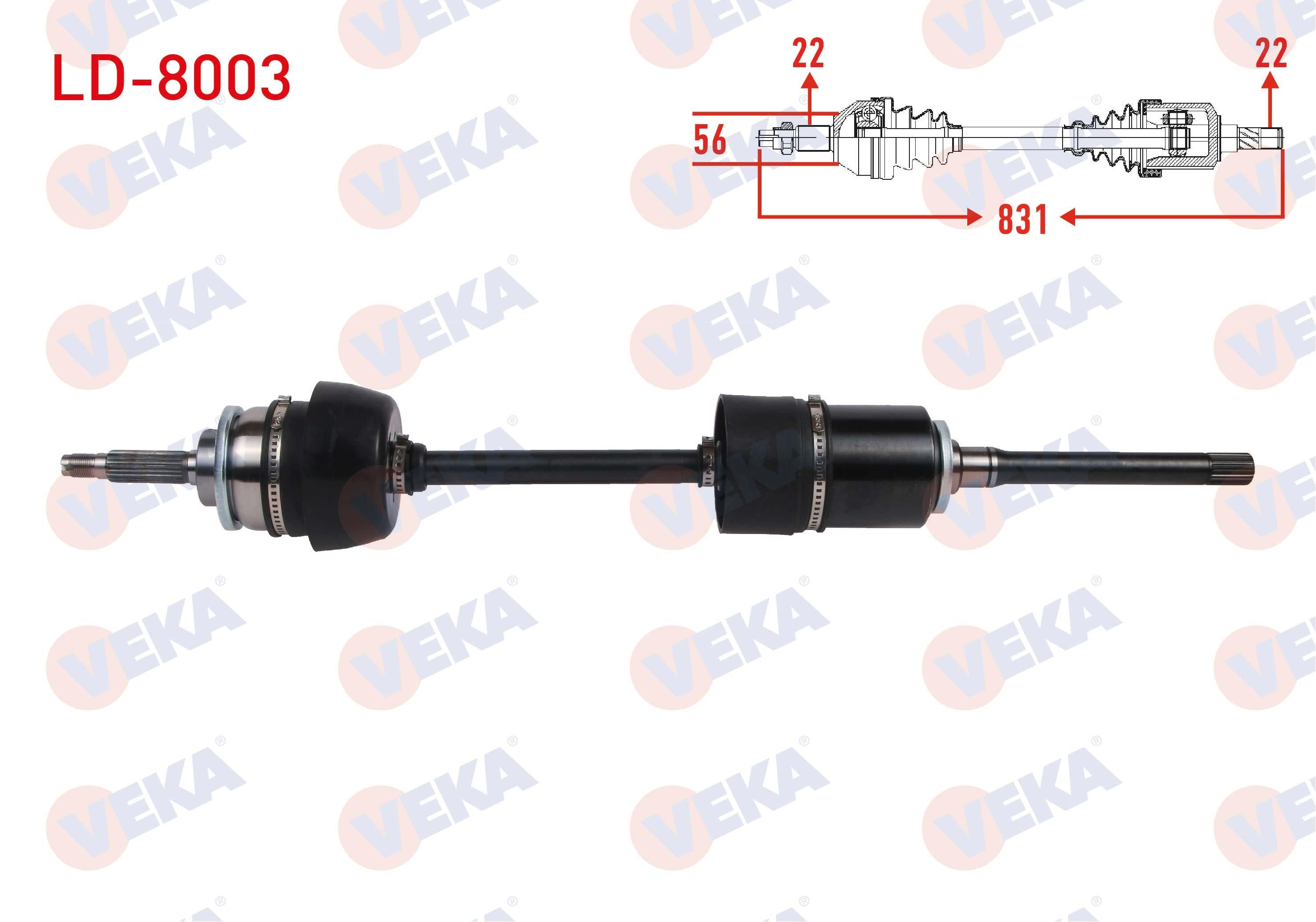 KOMPLE AKS SAG ON UZUNLUK 831mm LADA NIVA 1.7 M-T 1990-2010