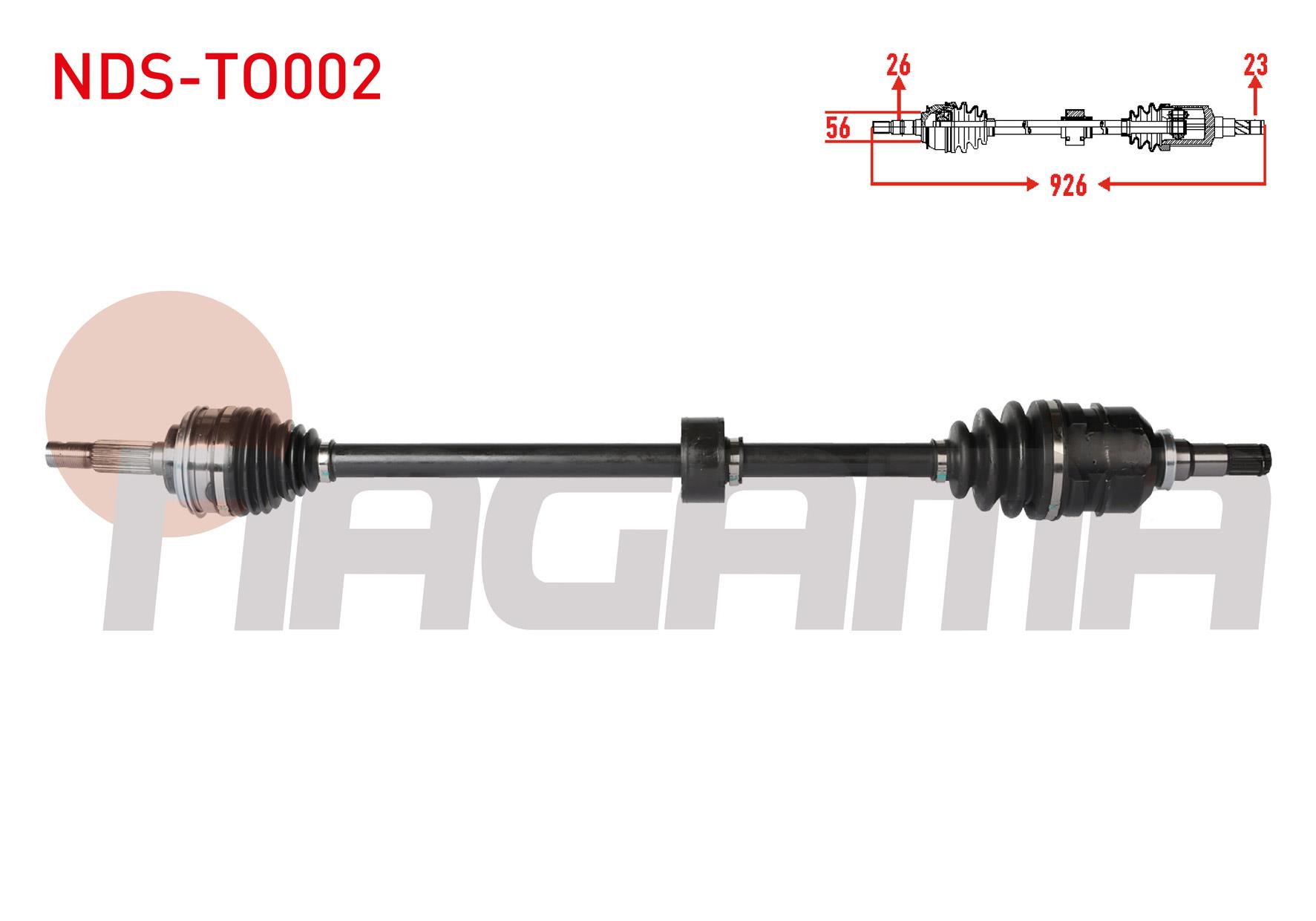 KOMPLE AKS SAG ON UZUNLUK 926mm TOYOTA COROLLA (_E10_) 1.6i 1992-1997 / COROLLA (_E11_) 1.6i 16v 1997-2002