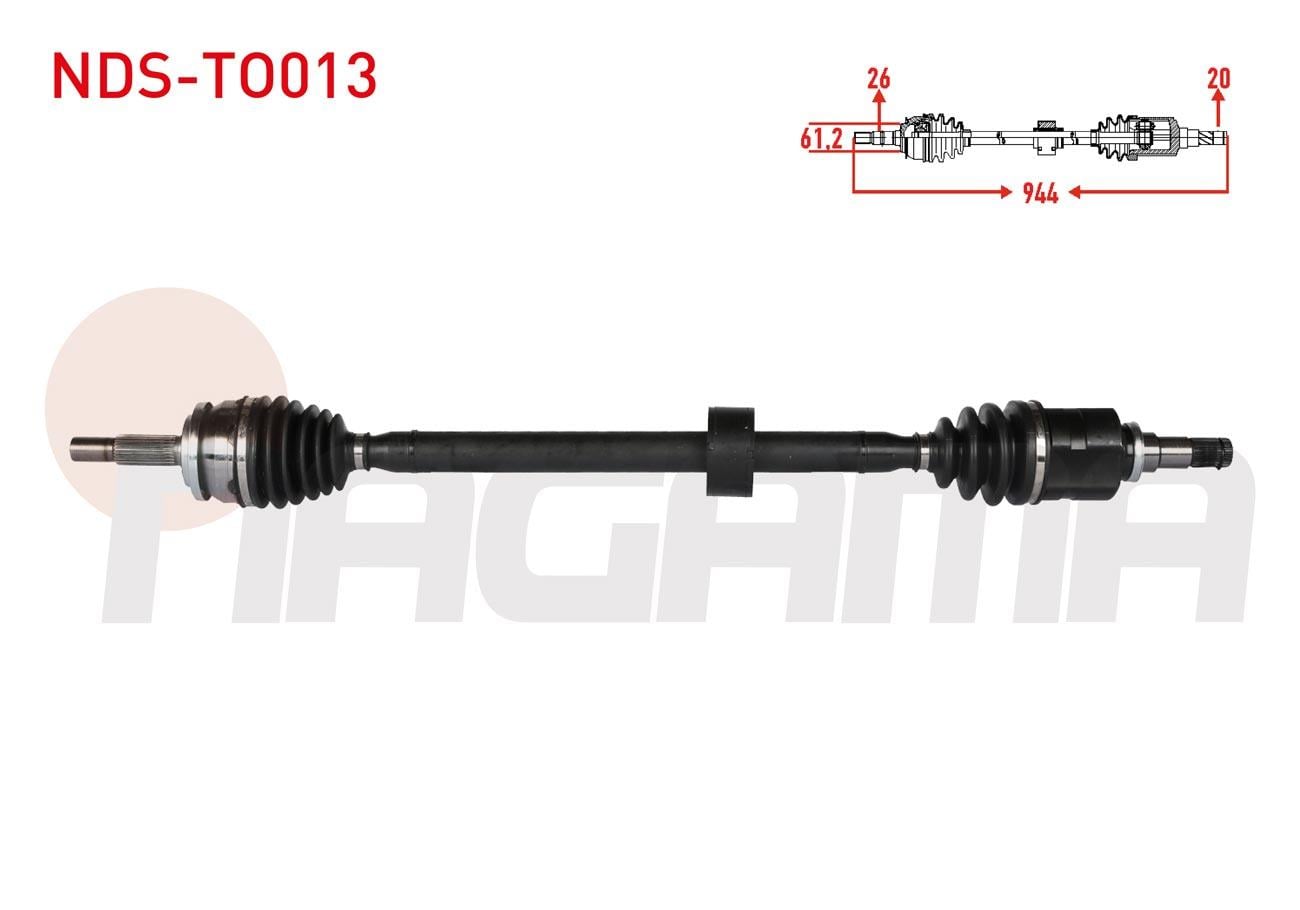 KOMPLE AKS SAG ON UZUNLUK 944mm TOYOTA COROLLA 1.33 - 1.6 VVT-I M-T 2012-/ AURIS (NZE18,ZRE18) 1.33 DUAL-VVT-I - 1.6 VVT-I M-T 2012-