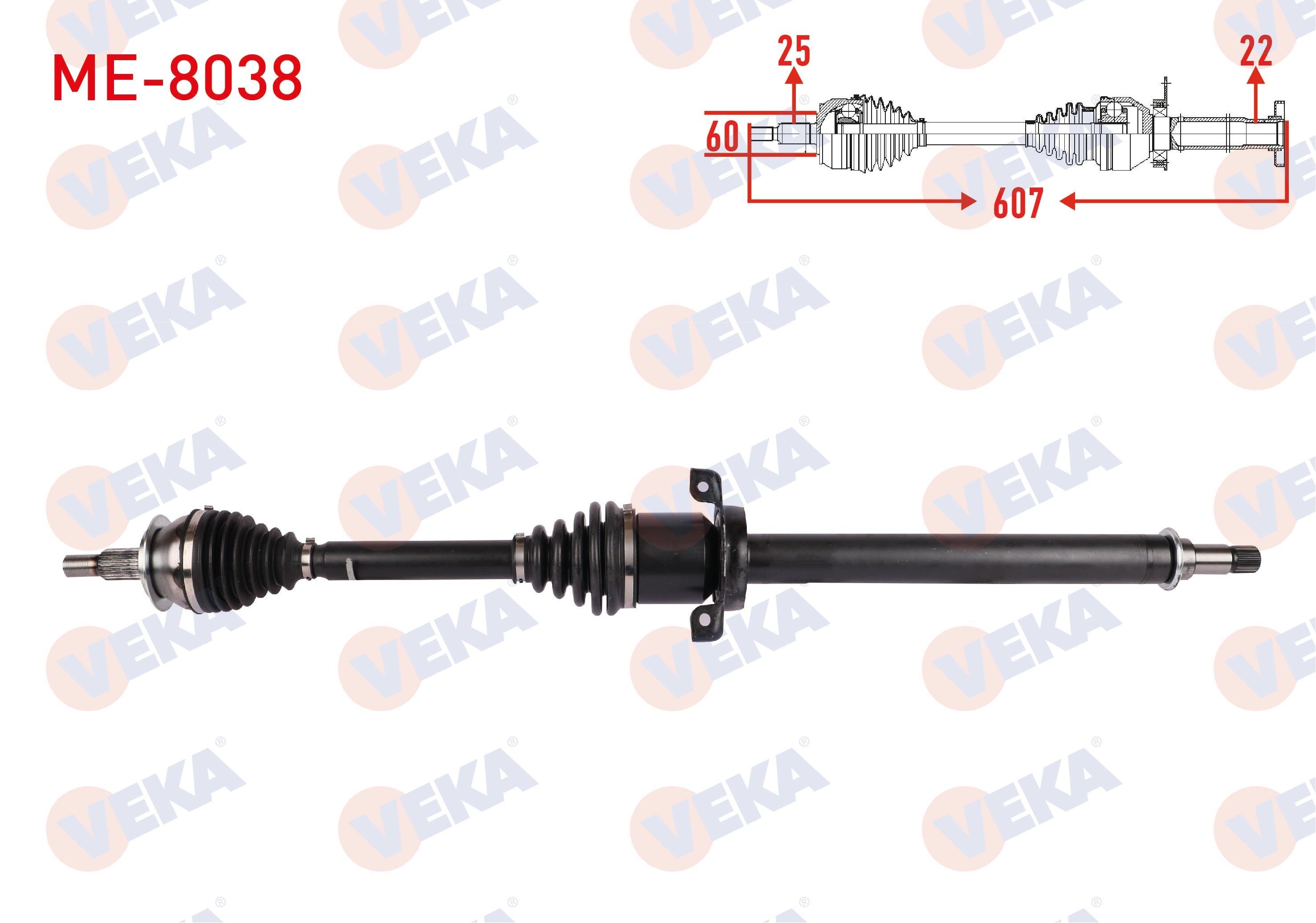 KOMPLE AKS SAG ON UZUNLUK 976mm MERCEDES A SERISI (W169) M-T 2004-2012 / B SERISI (W245) M-T 2005-2011