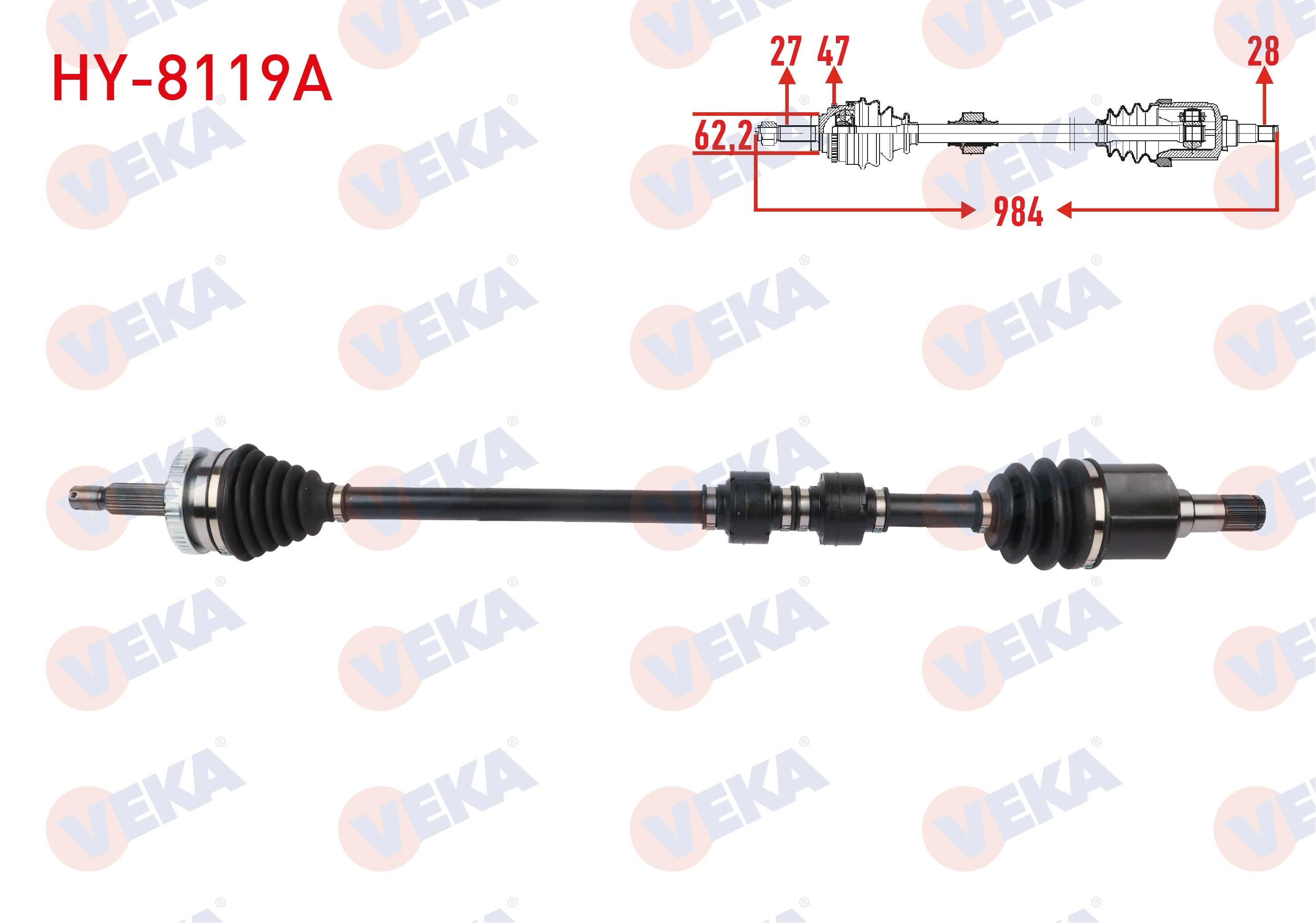KOMPLE AKS SAG ON UZUNLUK 984mm ABSLI 47 DIS HYUNDAI SONATA V 2.0 CRDI 2007-