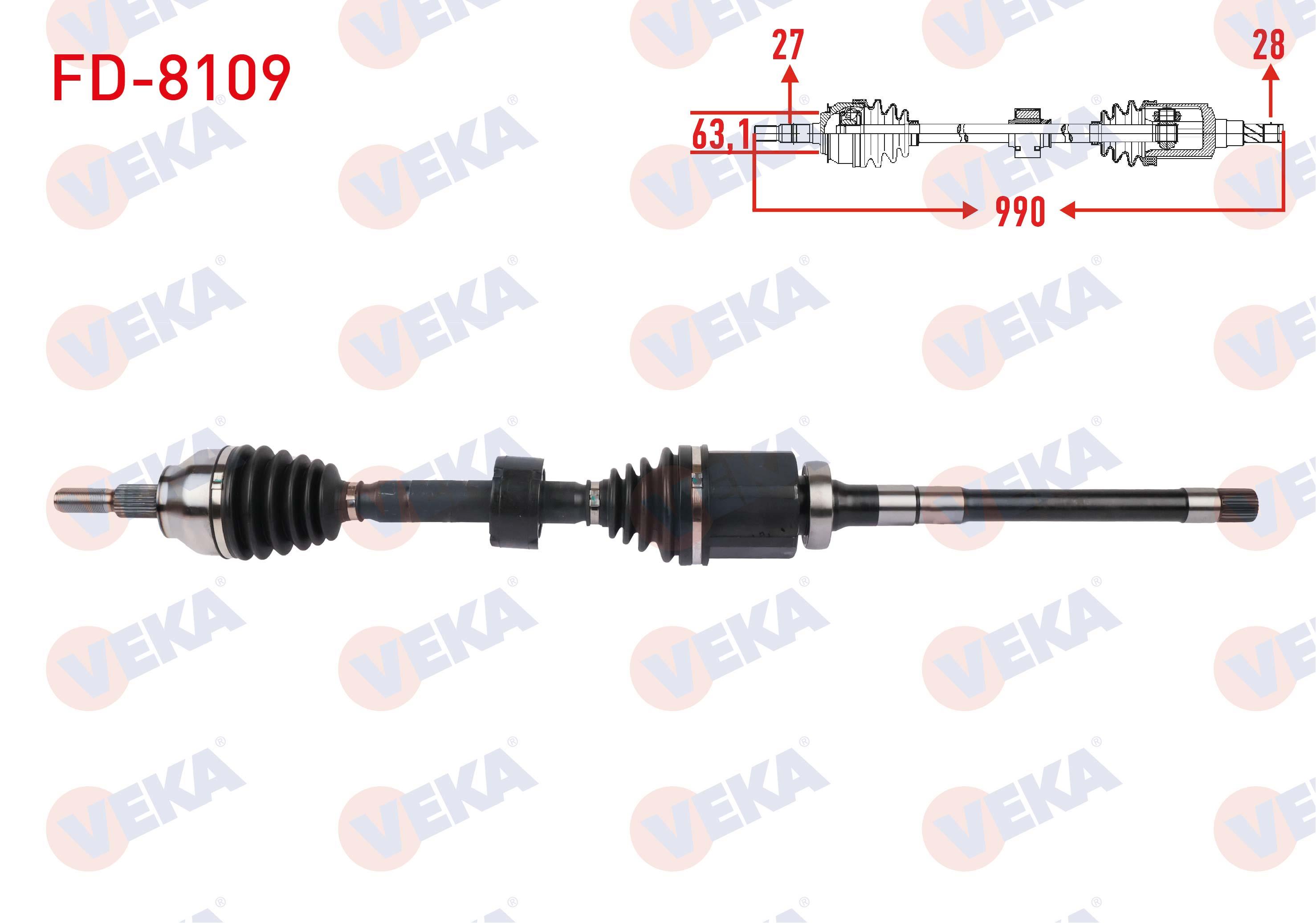 KOMPLE AKS SAG ON UZUNLUK 990mm FORD KUGA II 2.0 TDCI 4X4 2014-2019