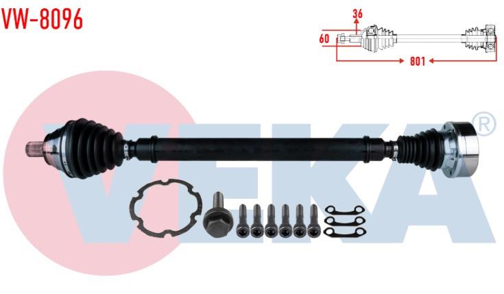 KOMPLE AKS SAG ON VOLKSWAGEN GOLF VII (5G1) 1.6 TDI A-T UZUNLUK 801 mm 2012-5Q0407272BN-1K0407764RX