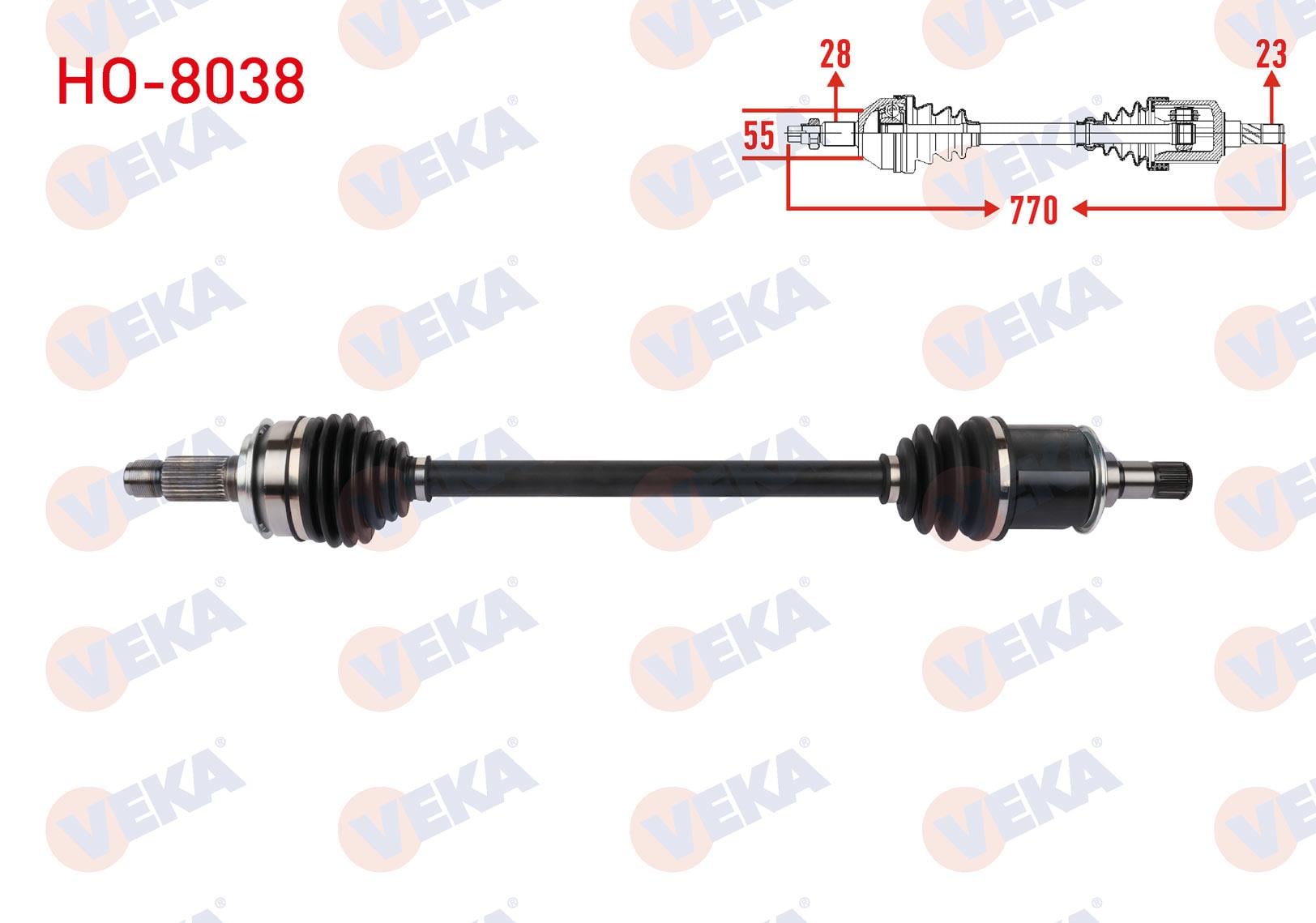 KOMPLE AKS SOL ARKA UZUNLUK 770mm HONDA CR-V III 2.0 i-VTEC 2006-2012 / 2.2 i-CTDi, i-DTEC 2007-