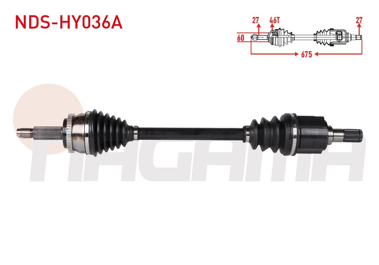 KOMPLE AKS SOL ON ABSLI 46 DIS UZUNLUK 675mm HYUNDAI I30 (FD) 1.6 CRDI A-T 2007-2011