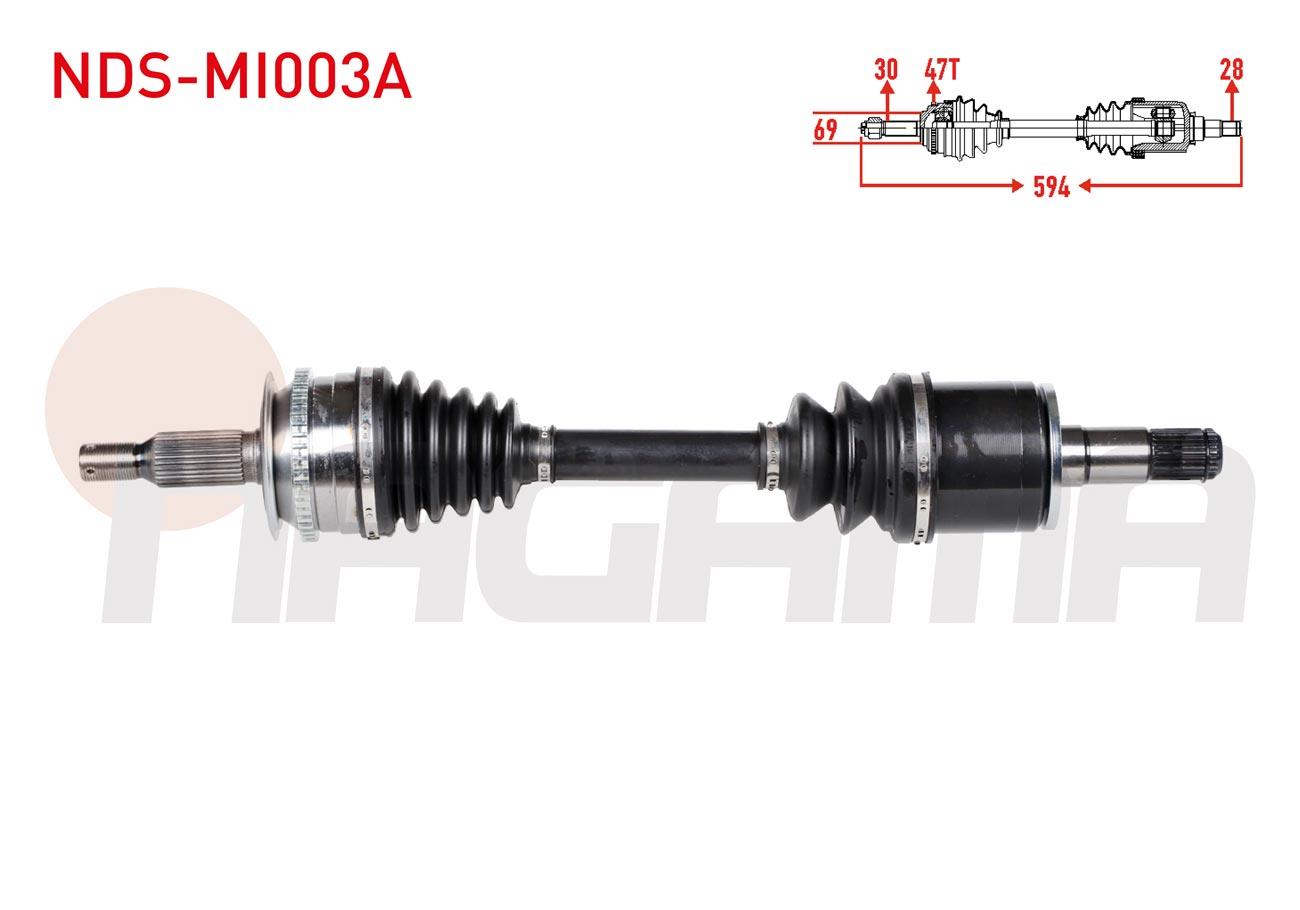 KOMPLE AKS SOL ON ABSLI 47 DIS UZUNLUK 594mm MITSUBISHI L200(KA_T, KB_T) 2.5 DI-D 4X4 07-15/L200(KJ_,KK_,KL_)2.4 DI-D 4X4 15-/L200(KJ_, KK_, KL_)2.2 DI-D 4X4 19-/FIAT FULLBACK(502_, 503_)2.4 D 4x4 16-