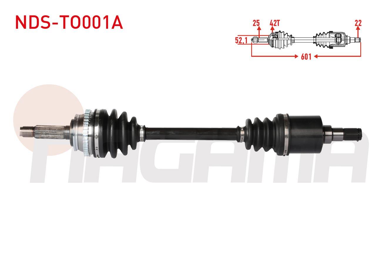 KOMPLE AKS SOL ON ABSLI 48 DIS UZUNLUK 599,5mm TOYOTA COROLLA (_E10_) 1.6 1992-1997 / COROLLA (_E11_) 1.6i 16v 1997-2002