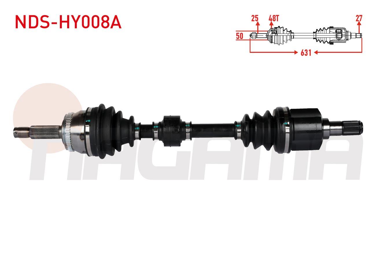 KOMPLE AKS SOL ON ABSLI 48 DIS UZUNLUK 631mm HYUNDAI GETZ (TB) 1.5 CRDI 2002-2008