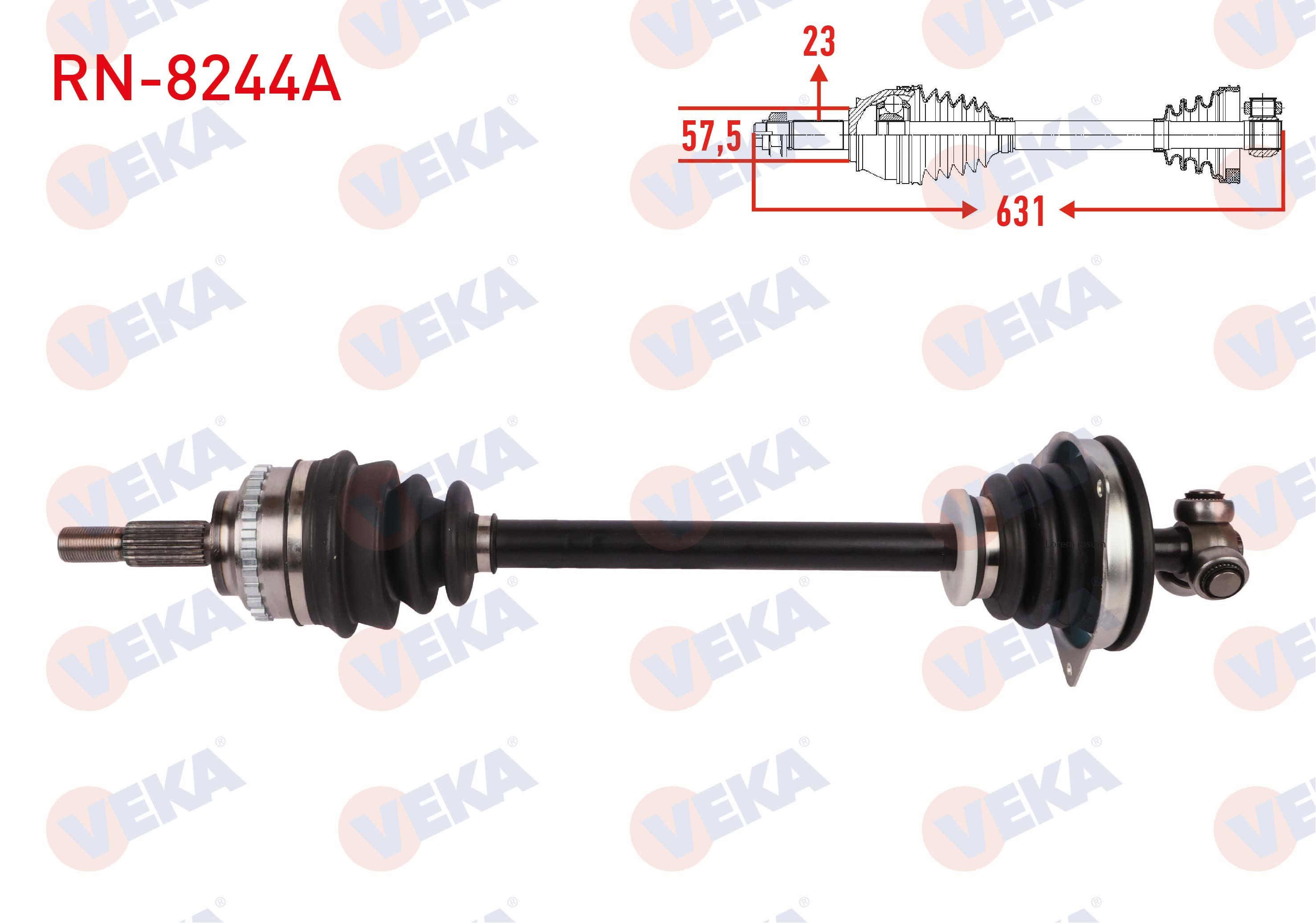 KOMPLE AKS SOL ON ABSLI UZUNLUK 631mm RENAULT CLIO II 1.5 DCI M-T 2001-2005 / KANGOO 1.5 DCI 2001-