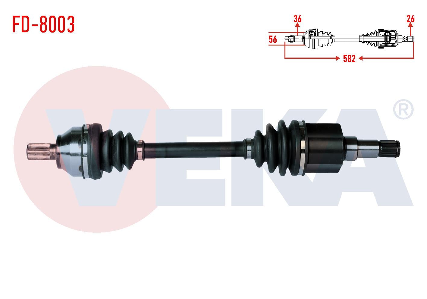 KOMPLE AKS SOL ON FORD FOCUS II (DA) 1.6 TDCI UZUNLUK 582mm 2004-2011 3M513B437DAE 1685799 1417778 1302704 1305939 3M513B437DA 1600575 1509939