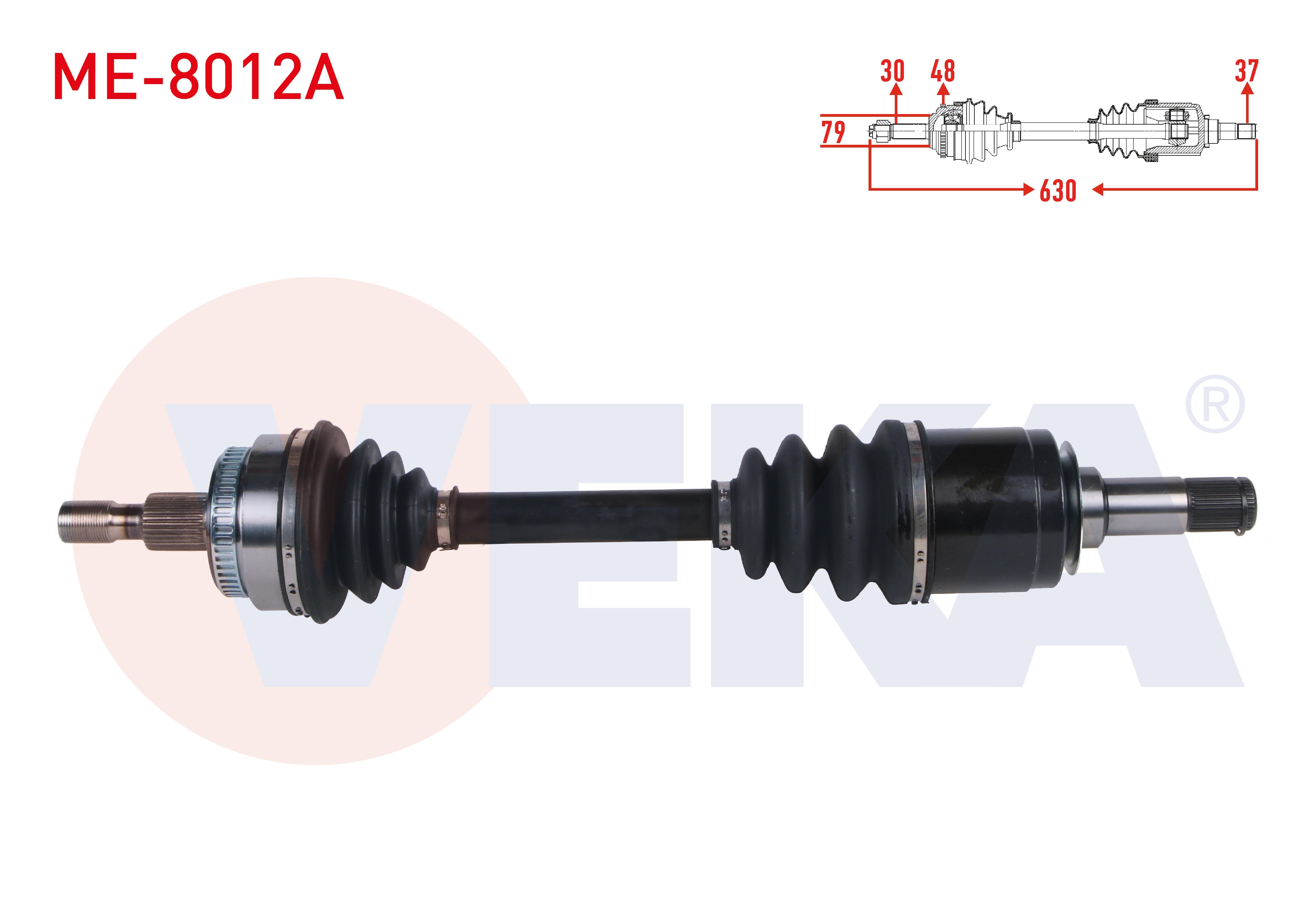 KOMPLE AKS SOL ON MERCEDES M SERISI (W163) ML 270 CDI ABSLI 48 DIS UZUNLUK 630 mm 1998-2005