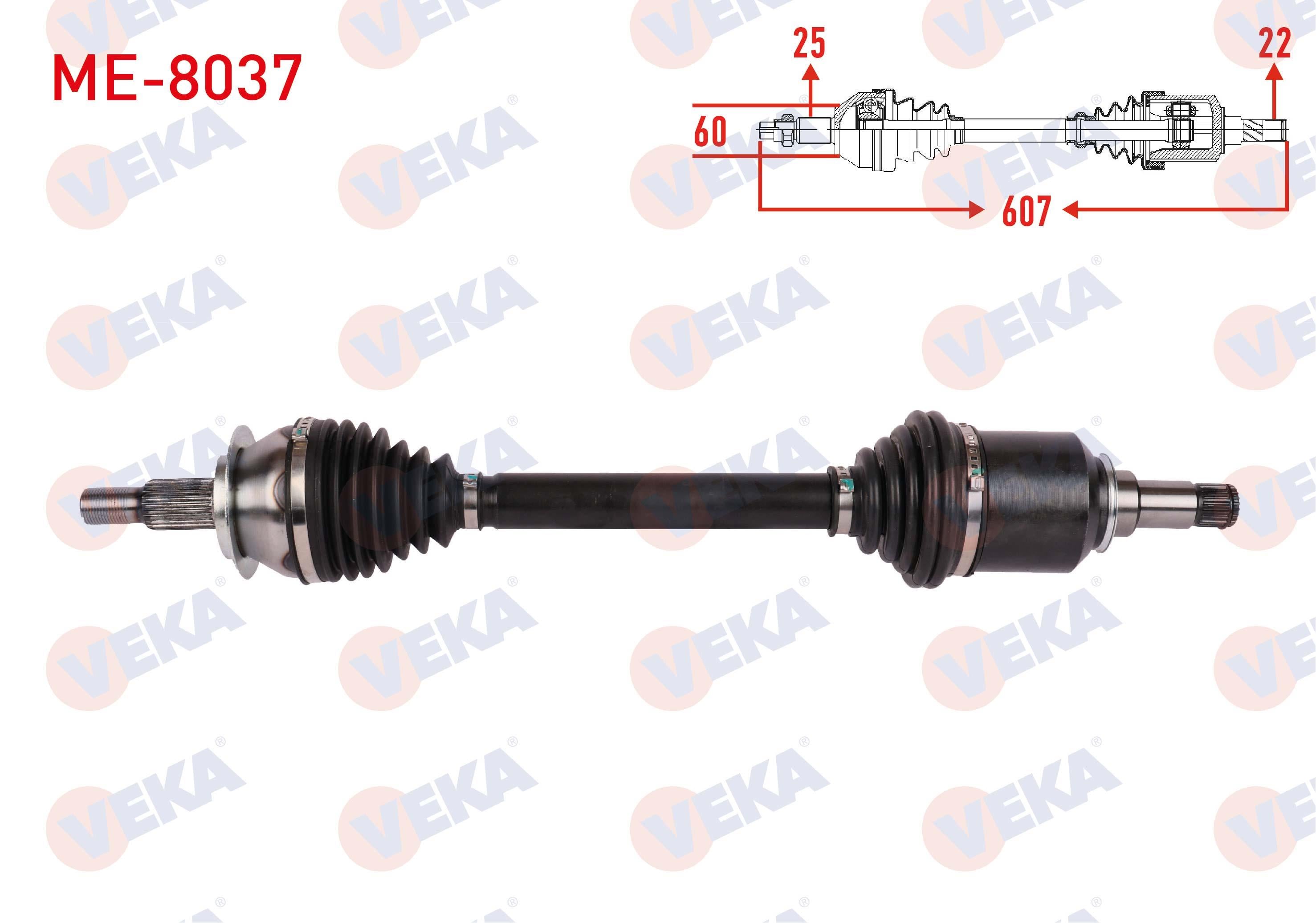 KOMPLE AKS SOL ON UZUNLUK 607mm MERCEDES A SERISI (W169) M-T 2004-2012 / B SERISI (W245) M-T 2005-2011