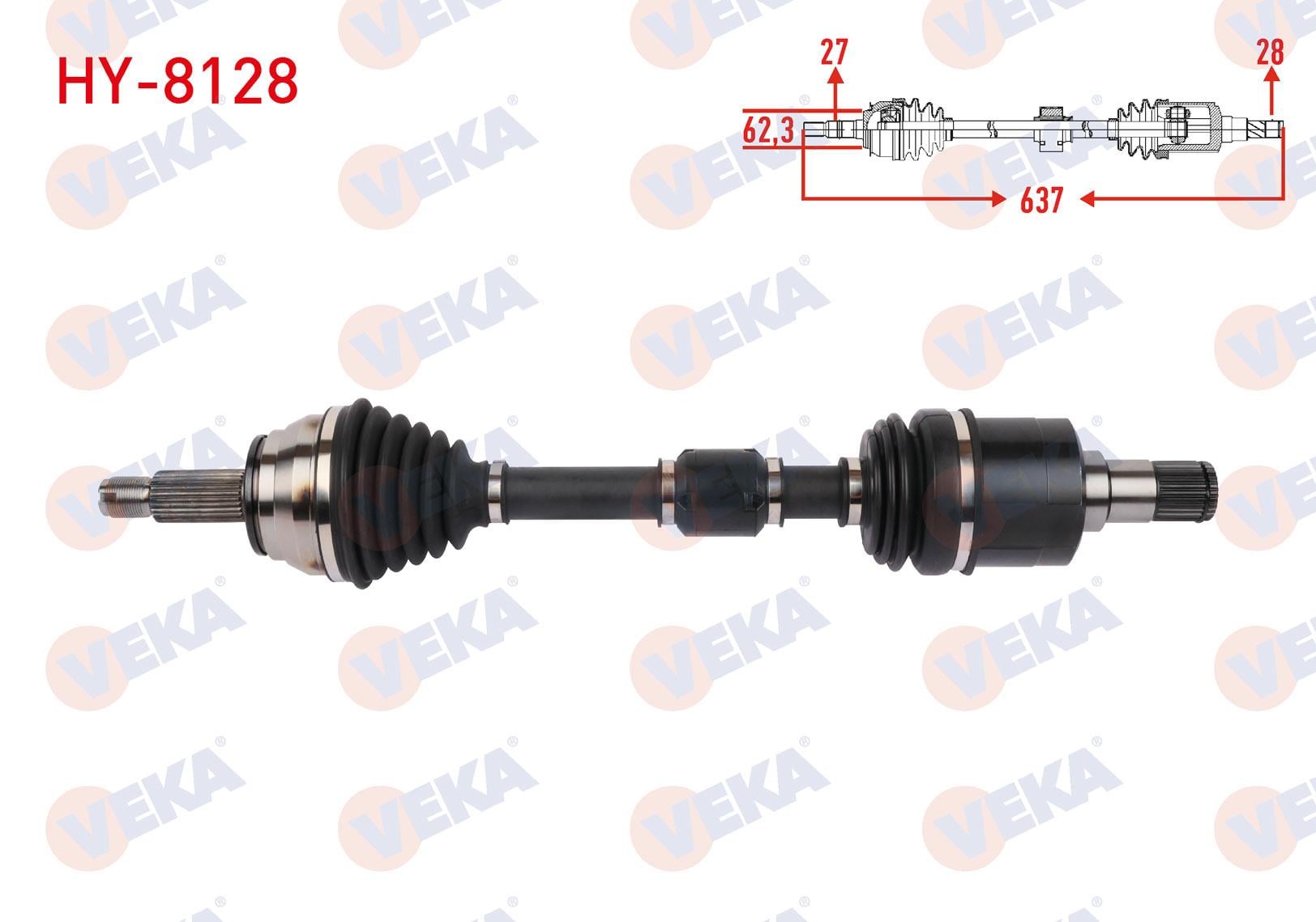 KOMPLE AKS SOL ON UZUNLUK 637mm HYUNDAI ELANTRA 1.6 CRDI A-T 2016-