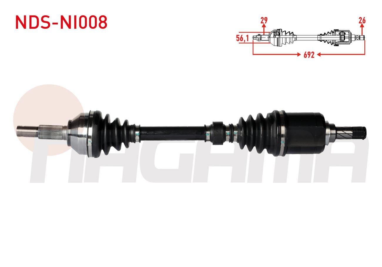 KOMPLE AKS SOL ON UZUNLUK 692mm NISSAN QASHQAI (J10) 1.5 DCI - 1.6i 2007-2014