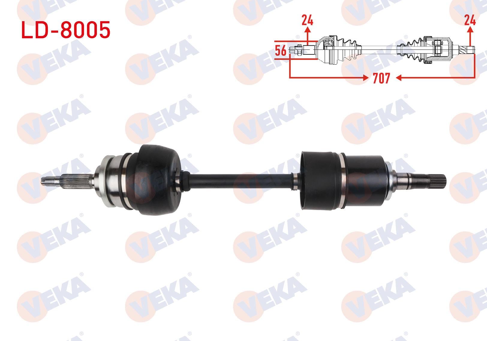 KOMPLE AKS SOL ON UZUNLUK 707mm LADA NIVA (YENI MODEL) 1.7 M-T 2000-2015