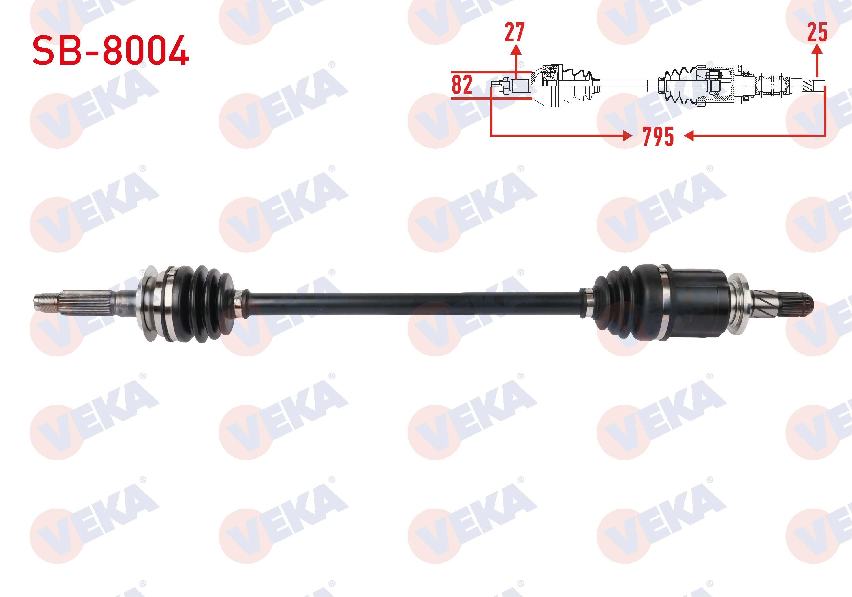 KOMPLE AKS SOL-SAG ARKA UZUNLUK 795mm 8 MISKETLI SUBARU IMPREZA 2.0 2012- / LEGACY 2.0 2009-2014 / OUTBACK 2.0 D 2009- / XV 1.6 2012-